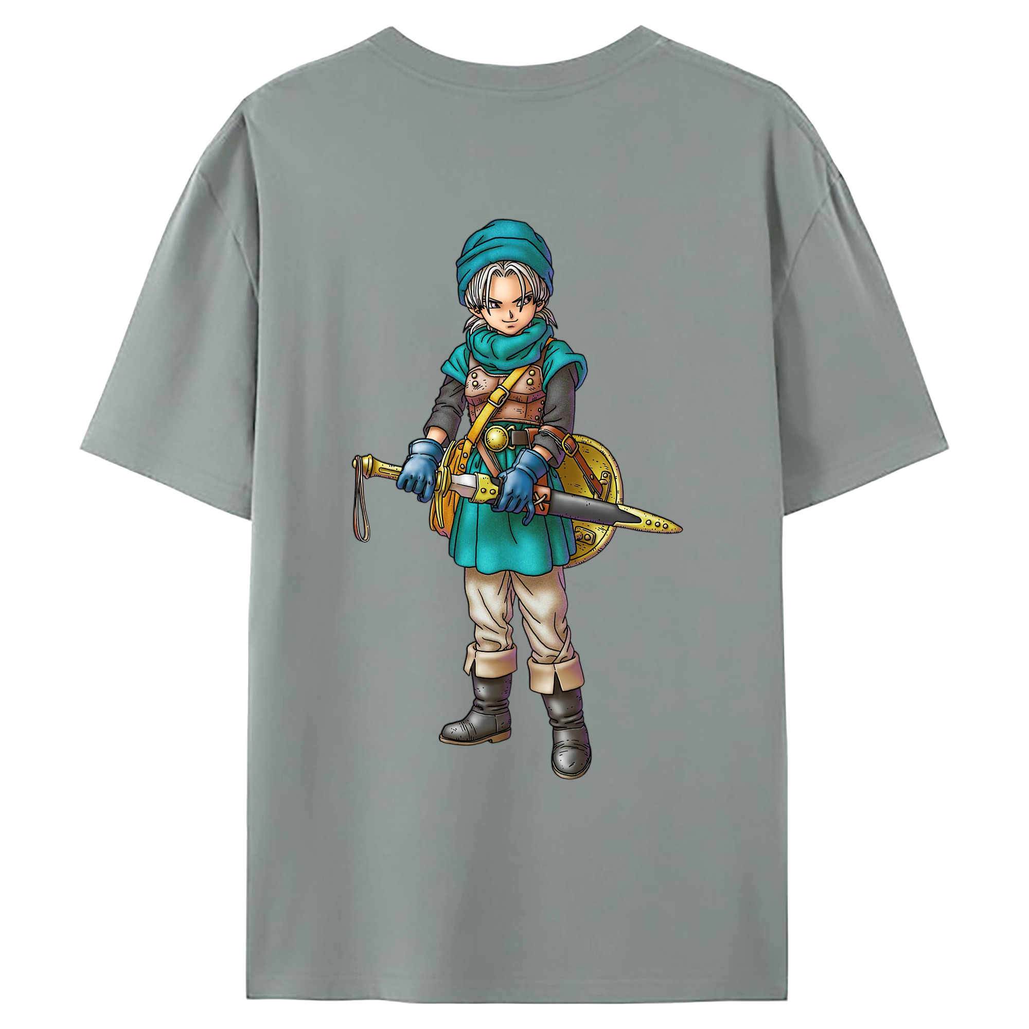 （画像用） ドラゴンクエスト Doragon Kuesuto Dragon Quest 綿100％ メンズ半袖Tシャツ（バックプリント） 通気性